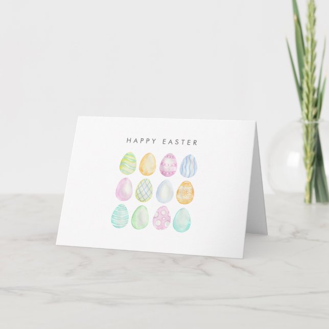 Tarjeta de saludo de Pascua Pastel Moderno Feliz P (Anverso)