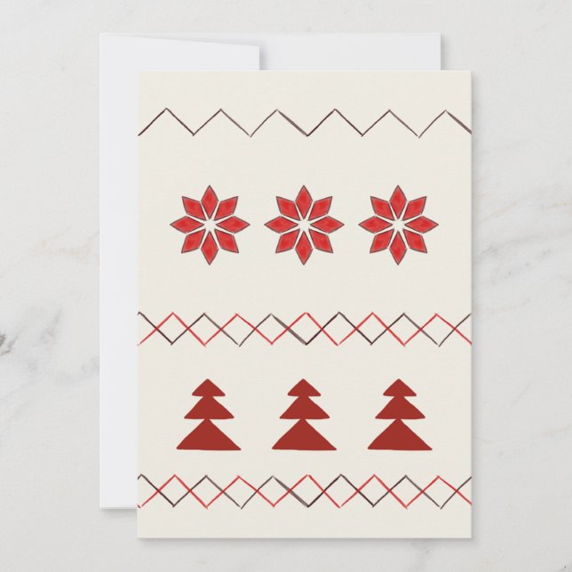 Tarjeta de saludo de patrón de Knit (Anverso)