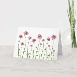 Tarjeta de saludo de pequeños Rosas bonitos