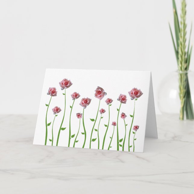 Tarjeta de saludo de pequeños Rosas bonitos (Anverso)