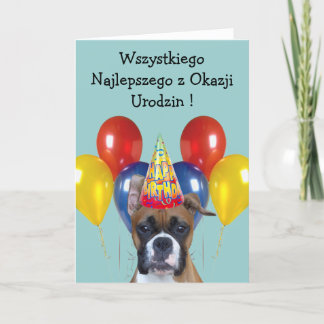 Tarjeta de saludo de perro boxeador Wszystkiego Na