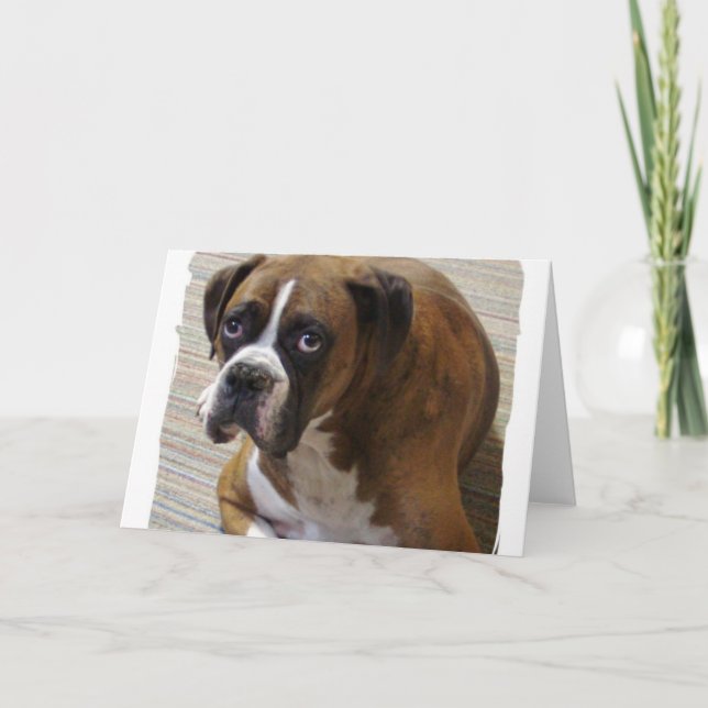 Tarjeta de saludo de perro Boxer (Anverso)