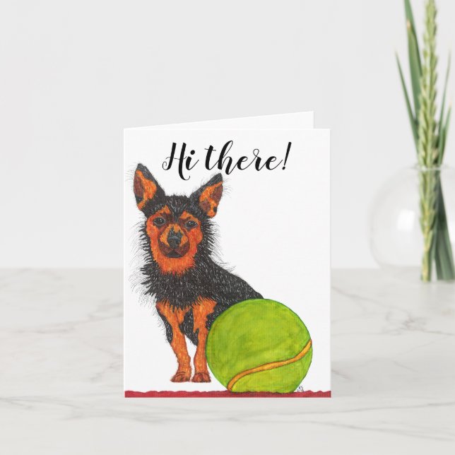 Tarjeta de saludo de Perro Chorkie, dulce y adorab (Anverso)