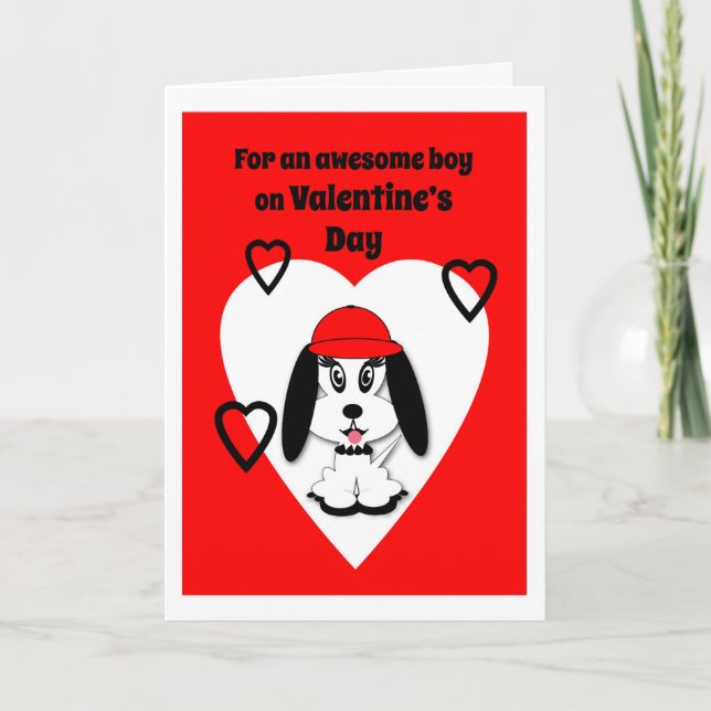 Tarjeta de saludo de perro con leche de El día de  (Anverso)