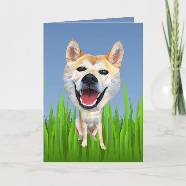 Tarjeta de saludo de Perro Cute Shiba Inu (Anverso)