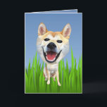 Tarjeta de saludo de Perro Cute Shiba Inu<br><div class="desc">Soy un gran amante de los animales y abogar por ellos y crear arte/personalizados es mi pasión. Si te gustaría que TU perro escogiera este personalizado para poner los productos de Zazzle de tu elección, por favor envíame un mensaje a través de Zazzle, o envíame un correo electrónico a julieartwork4@gmail.com...</div>