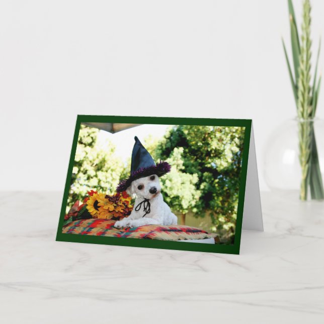 Tarjeta de saludo de Perro de Acción de Gracias Cu (Anverso)