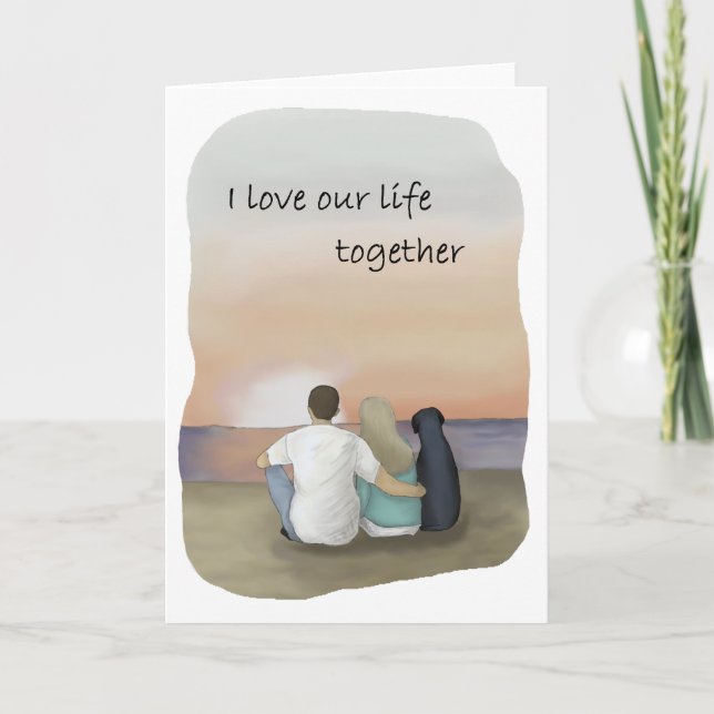 tarjeta de saludo de perro de amor; tarjeta de lab (Anverso)