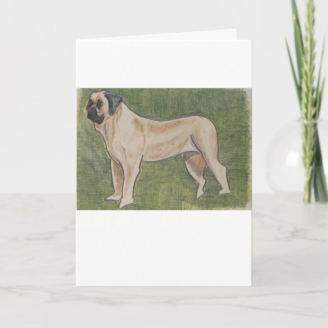 Tarjeta de saludo de perro de Mastiffe (Anverso)