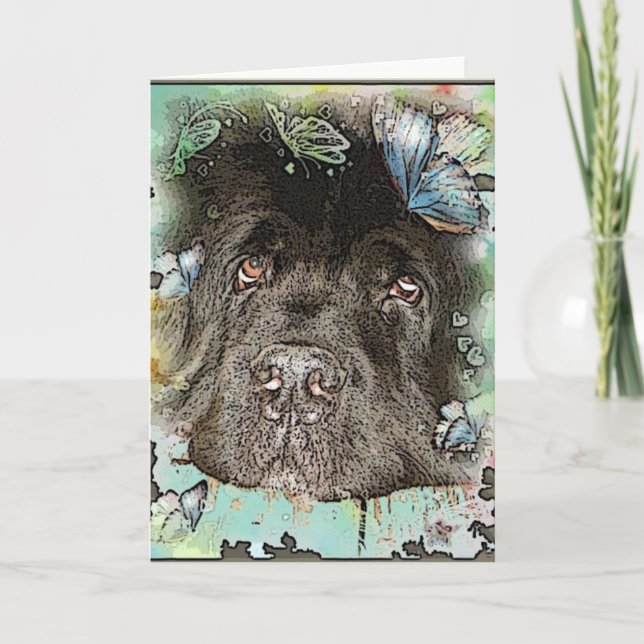 Tarjeta de saludo de perro de Terranova (Anverso)