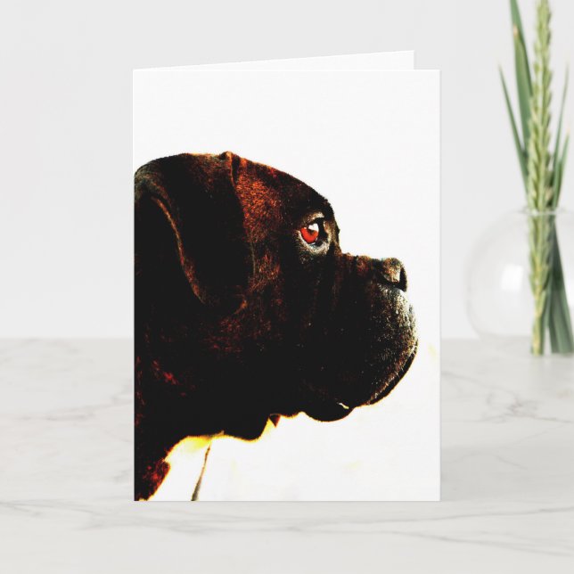 Tarjeta de saludo de perro del boxeador Brindle (Anverso)