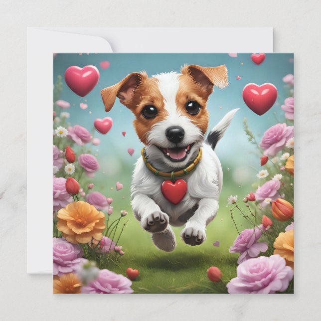 Tarjeta de saludo de Perro El día de San Valentín  (Anverso)