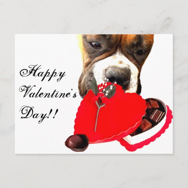 tarjeta de saludo de perro el día de San Valentín  (Anverso)