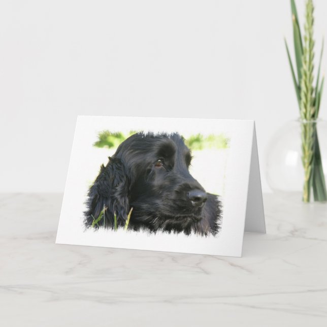 Tarjeta de saludo de perro español Cocker negro (Anverso)