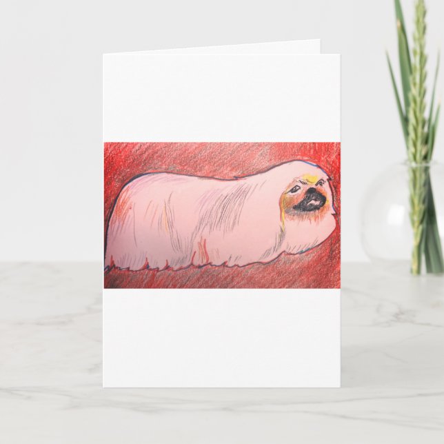 Tarjeta de saludo de perro pequinés (Anverso)