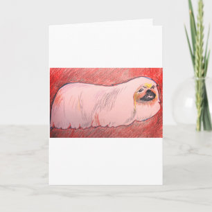 Tarjeta de saludo de perro pequinés