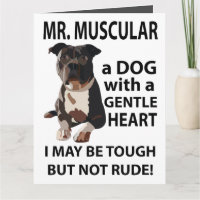 Tarjeta de saludo de perro Pitbull Animal 