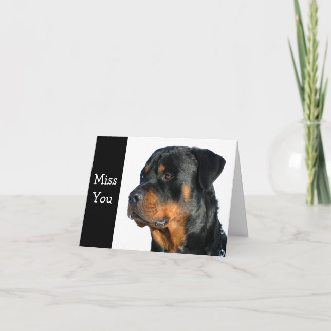 Tarjeta de saludo de perro Rottweiler - Verso (Anverso)