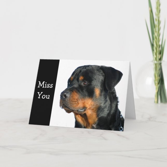 Tarjeta de saludo de perro Rottweiler - Verso (Anverso)