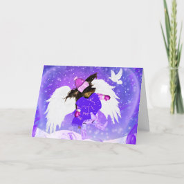 Tarjeta de saludo de perro Snow Angel Weenie