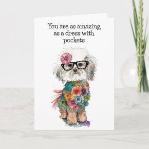 Tarjeta de saludo de perro, tarjeta de aliento
