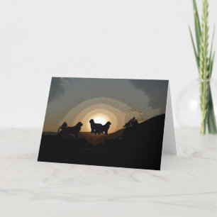 Tarjeta de saludo de perros de Terranova