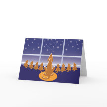 Tarjeta de saludo de perros WagsToWishes_Menorah