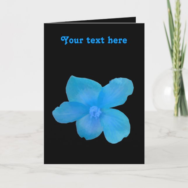 Tarjeta de saludo de Personalizable Blue Begonia (Anverso)