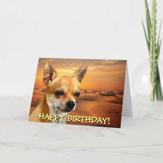 Tarjeta de saludo de personalizable Cute chihuahua (Anverso)