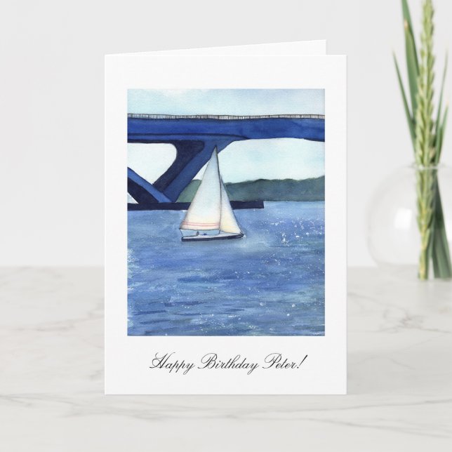 Tarjeta de saludo de personalizable de barco de ve (Anverso)