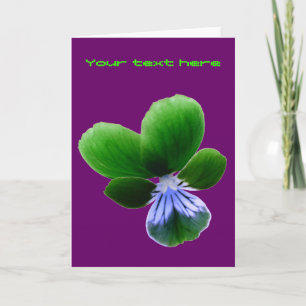 Tarjeta de saludo de Personalizable de Pansy Verde