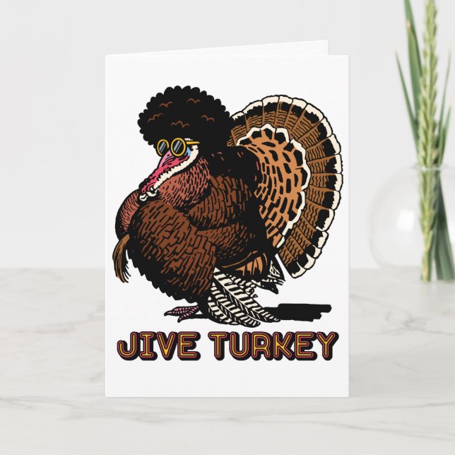 Tarjeta de saludo de Personalizable Jive Turkey (Anverso)