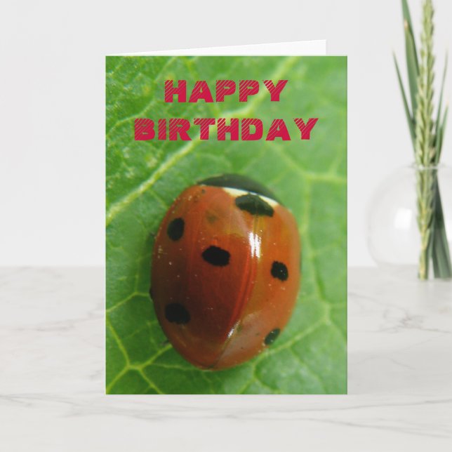 Tarjeta de saludo de Personalizable Ladybug (Anverso)