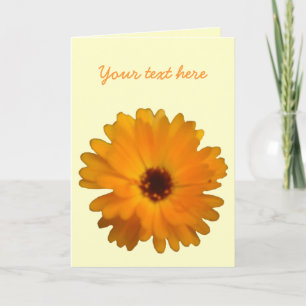Tarjeta de saludo de Personalizable Marigold naran