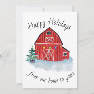 Tarjeta de saludo de Personalizable Red Barn para