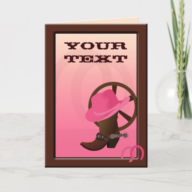Tarjeta de saludo de Personalizado de Cowgirl occi (Anverso)