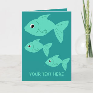 Tarjeta de saludo de personalizado de pescado con 