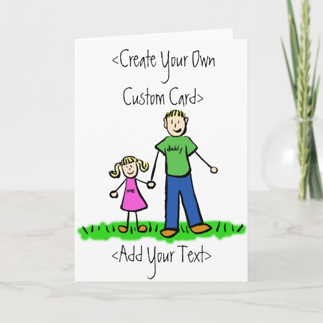 Tarjeta de saludo de Personalizado padre e hija (Anverso)