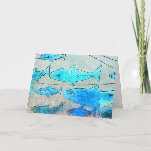 Tarjeta de saludo de pescado (Anverso)