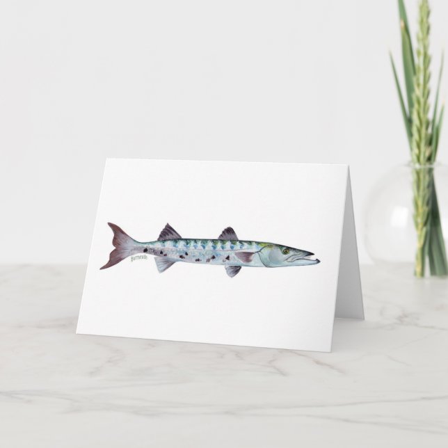 Tarjeta de saludo de pescado Barracuda (Anverso)