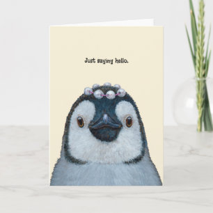 tarjeta de saludo de pingüino