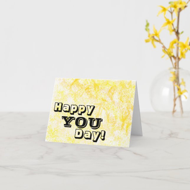 Tarjeta de saludo de pintura con salpicadura amari (flor amarilla)