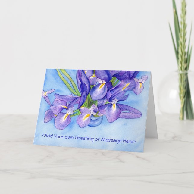 Tarjeta de saludo de pintura "Iris Vase" (Anverso)