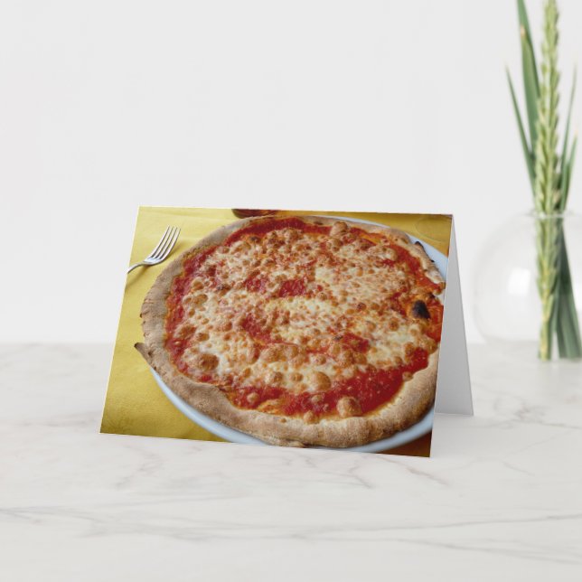 Tarjeta de saludo de pizza de queso (Anverso)