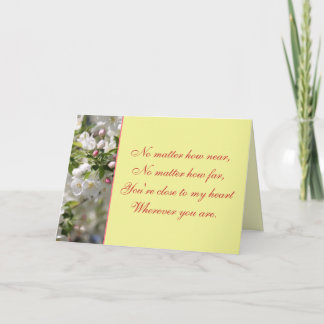 Tarjeta de saludo de poema y flores