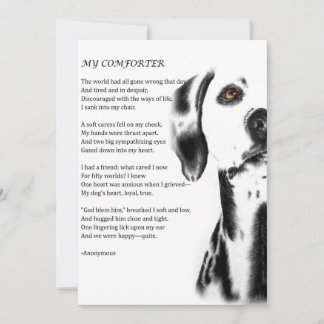 Tarjeta de saludo de poesía Dalmatian Dog Comforte