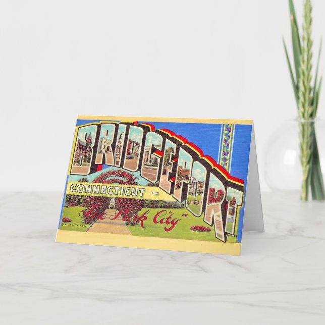 Tarjeta de saludo de postal de Bridgeport CONN (Anverso)