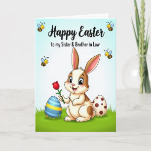 Tarjeta de saludo de primavera de conejito
