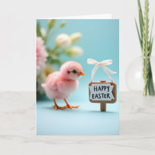 Tarjeta de saludo de primavera de pájaro rosa