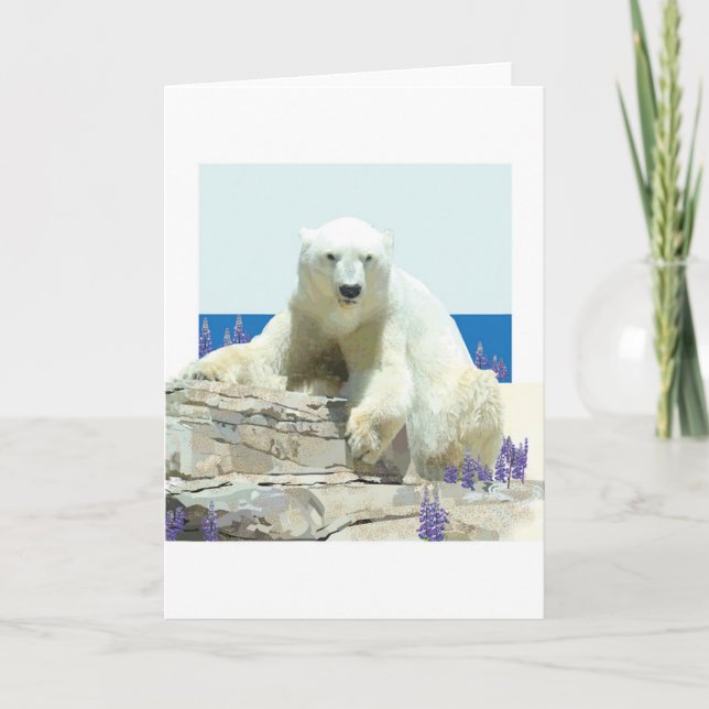 Tarjeta de saludo de primavera del oso polar (Anverso)